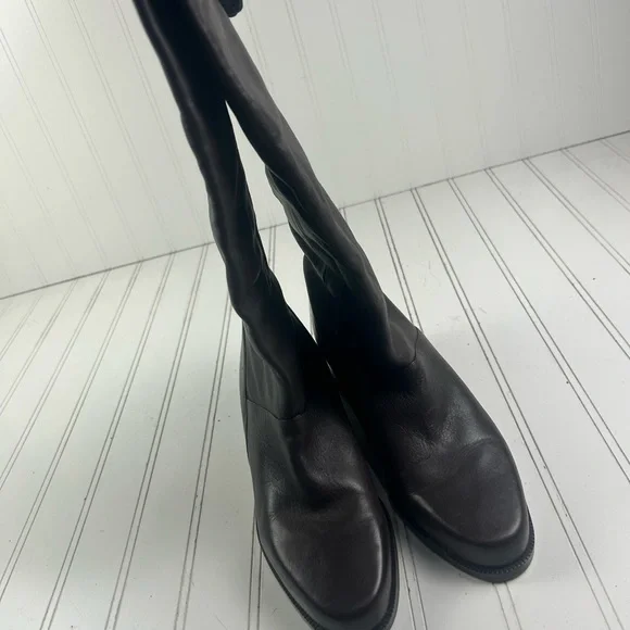 Marcon Shelly Black Leather Boots Vintage Womenโs Size 9W - Picture 7 of 11